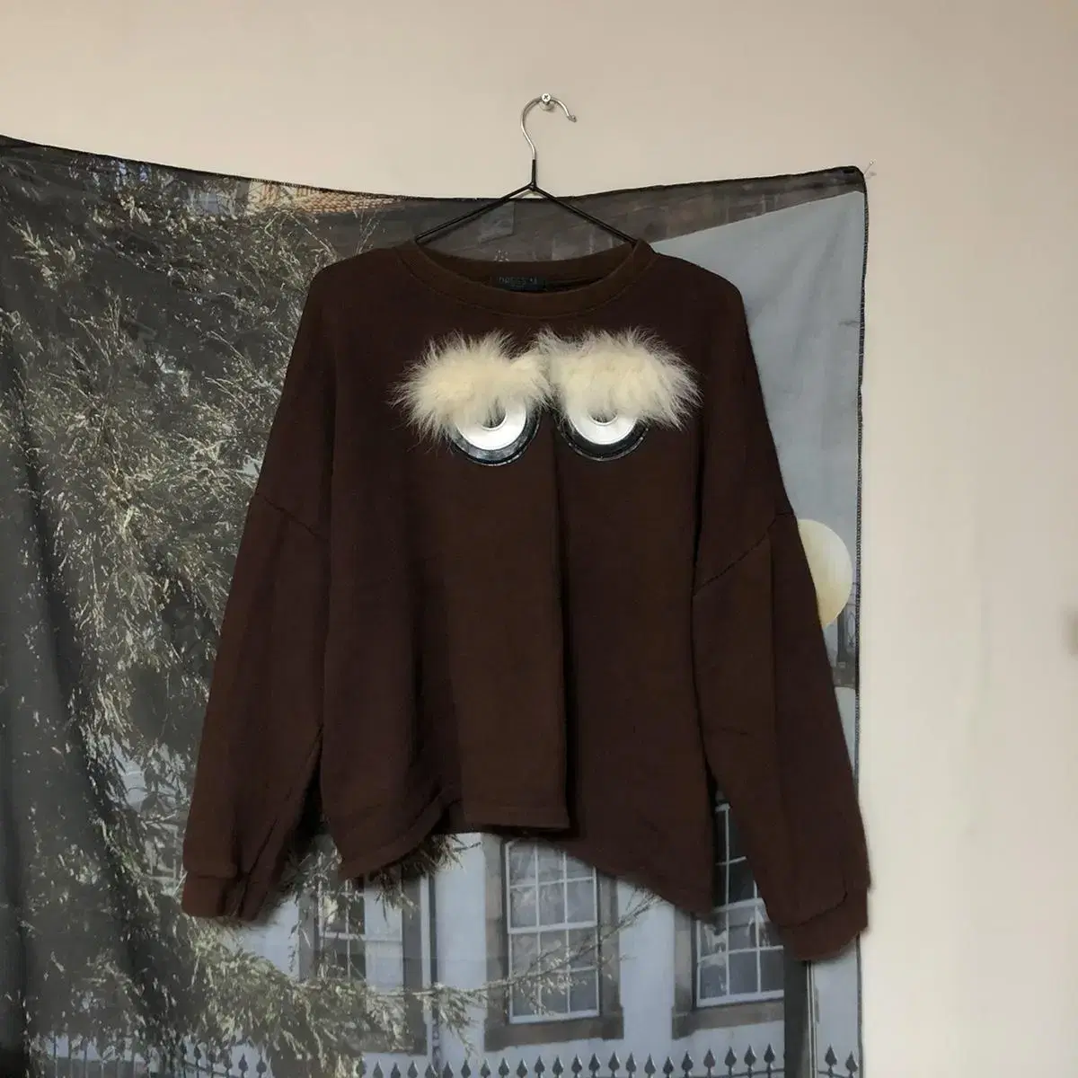 Vintage Dress u brown fur eyes crop mt